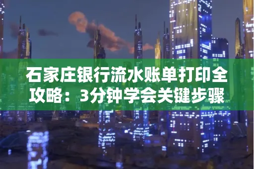 石家庄银行流水账单打印全攻略：3分钟学会关键步骤