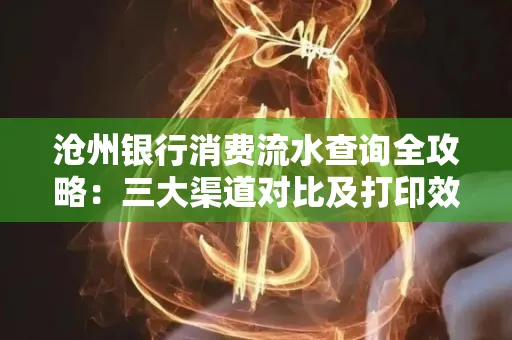 沧州银行消费流水查询全攻略：三大渠道对比及打印效率实测