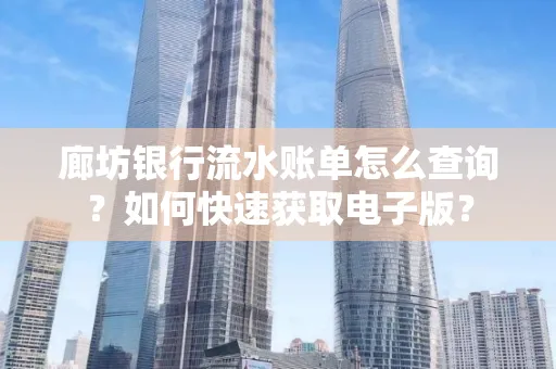 廊坊银行流水账单怎么查询？如何快速获取电子版？